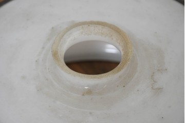 《引っ掛けシーリング式ペンダントライト加工費込み》　和製アンティーク　昭和初期から昭和中期　鳥と竹の図柄が風情ある吊り下げ照明　(R-091995)