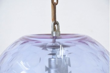 《引っ掛けシーリング式ペンダントライト加工費込み》　和製ヴィンテージ　レトロなカットガラスのペンダントライト　(R-092002)