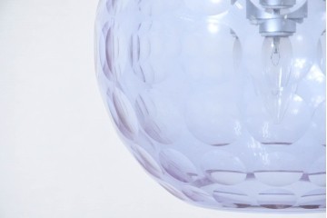 《引っ掛けシーリング式ペンダントライト加工費込み》　和製ヴィンテージ　レトロなカットガラスのペンダントライト　(R-092002)