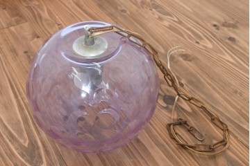 《引っ掛けシーリング式ペンダントライト加工費込み》　和製ヴィンテージ　レトロなカットガラスのペンダントライト　(R-092002)
