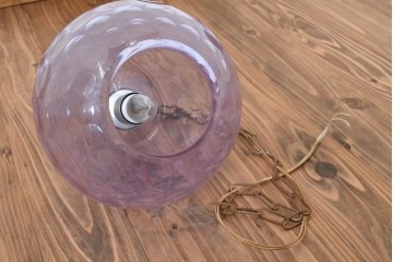 《引っ掛けシーリング式ペンダントライト加工費込み》　和製ヴィンテージ　レトロなカットガラスのペンダントライト　(R-092002)