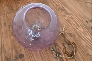《引っ掛けシーリング式ペンダントライト加工費込み》　和製ヴィンテージ　レトロなカットガラスのペンダントライト　(R-092003)