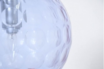 《引っ掛けシーリング式ペンダントライト加工費込み》　和製ヴィンテージ　レトロなカットガラスのペンダントライト　(R-092004)