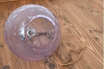 《引っ掛けシーリング式ペンダントライト加工費込み》　和製ヴィンテージ　レトロなカットガラスのペンダントライト　(R-092005)