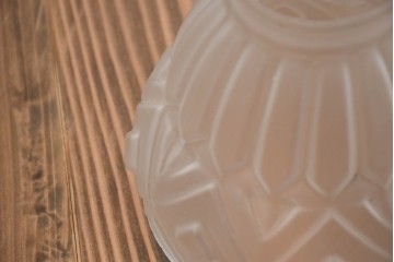《引っ掛けシーリング式ペンダントライト加工費込み》　フランスヴィンテージ　縦溝と菱形模様が美しいペンダントライト　(R-092012)