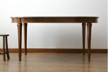 中古　DREXEL HERITAGE(ドレクセルヘリテイジ)　Triune(トライユン)　品のある佇まいが魅力のダイニングテーブル(エクステンションテーブル、食卓、4人掛け、6人掛け、8人掛け)(S-075299)