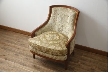 中古　美品!!　DREXEL HERITAGE(ドレクセルヘリテイジ)　Upholstery(アップホルスタリー)　エレガントな佇まいが魅力的な1人掛けソファ(1Pソファ、アームソファ、アームチェア、ラウンジチェア、サロンチェア、イージーチェア)(S-079078)
