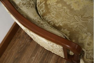 中古　美品!!　DREXEL HERITAGE(ドレクセルヘリテイジ)　Upholstery(アップホルスタリー)　エレガントな佇まいが魅力的な1人掛けソファ(1Pソファ、アームソファ、アームチェア、ラウンジチェア、サロンチェア、イージーチェア)(S-079078)