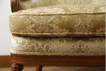 中古　美品!!　DREXEL HERITAGE(ドレクセルヘリテイジ)　Upholstery(アップホルスタリー)　エレガントな佇まいが魅力的な1人掛けソファ(1Pソファ、アームソファ、アームチェア、ラウンジチェア、サロンチェア、イージーチェア)(S-079078)