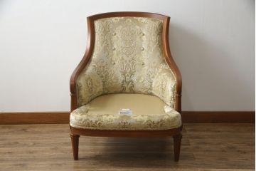 中古　美品!!　DREXEL HERITAGE(ドレクセルヘリテイジ)　Upholstery(アップホルスタリー)　エレガントな佇まいが魅力的な1人掛けソファ(1Pソファ、アームソファ、アームチェア、ラウンジチェア、サロンチェア、イージーチェア)(S-079078)