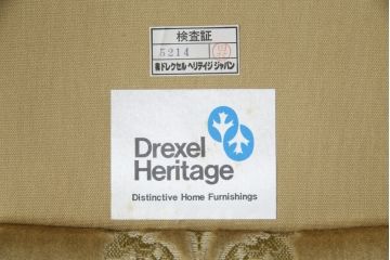 中古　美品!!　DREXEL HERITAGE(ドレクセルヘリテイジ)　Upholstery(アップホルスタリー)　エレガントな佇まいが魅力的な1人掛けソファ(1Pソファ、アームソファ、アームチェア、ラウンジチェア、サロンチェア、イージーチェア)(S-079078)