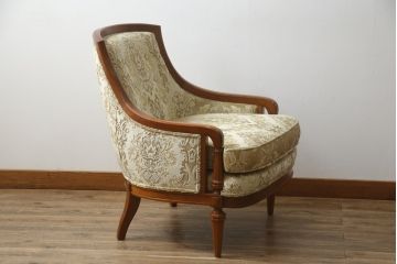 中古　美品!!　DREXEL HERITAGE(ドレクセルヘリテイジ)　Upholstery(アップホルスタリー)　エレガントな佇まいが魅力的な1人掛けソファ(1Pソファ、アームソファ、アームチェア、ラウンジチェア、サロンチェア、イージーチェア)(S-079079)