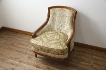 中古　美品!!　DREXEL HERITAGE(ドレクセルヘリテイジ)　Upholstery(アップホルスタリー)　エレガントな佇まいが魅力的な1人掛けソファ(1Pソファ、アームソファ、アームチェア、ラウンジチェア、サロンチェア、イージーチェア)(S-079079)