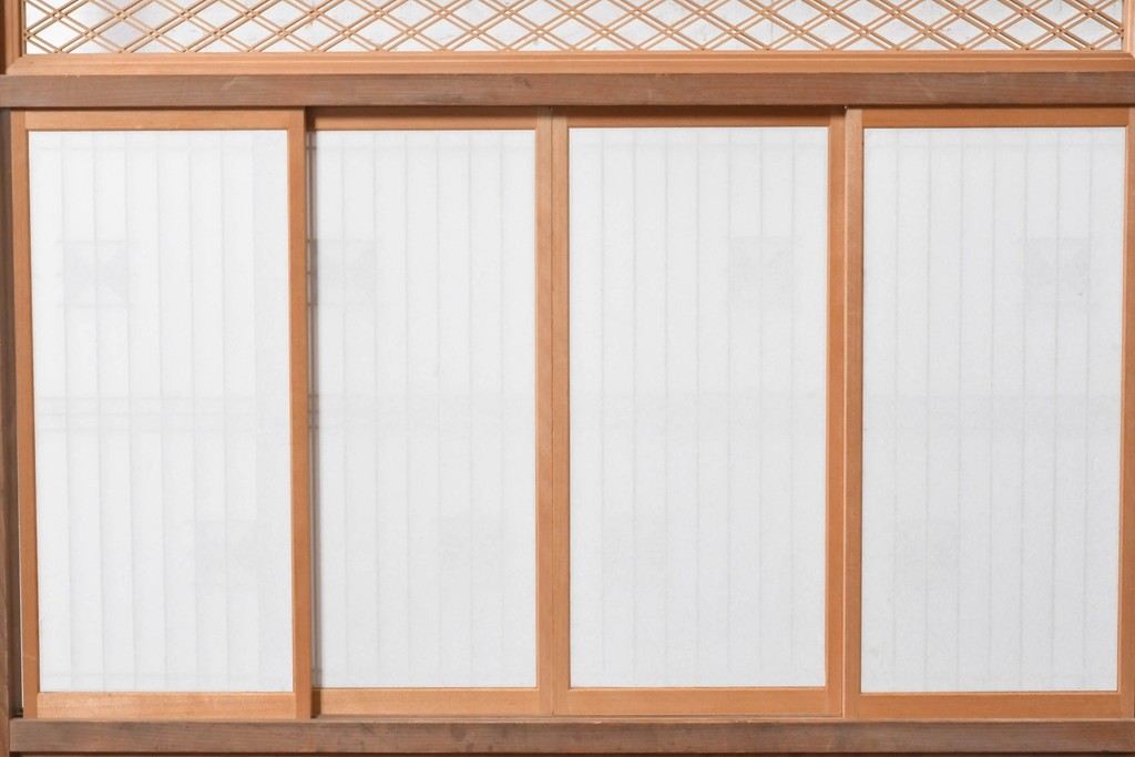 和製アンティーク　昭和初期から昭和中期　組子入りの繊細な意匠が美しい衝立　(S-090866)