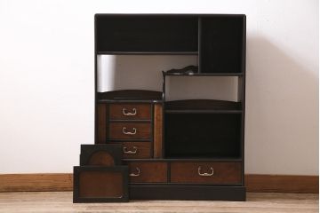 大正期の茶棚の見た目を変えずに綺麗にリペア!可動部の調整。木部の補修。(茶箪笥、収納棚、戸棚)