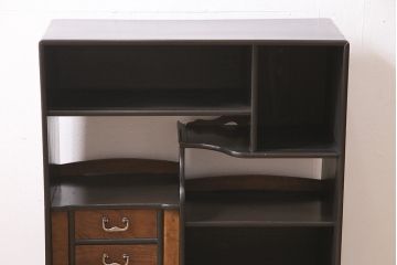 大正期の茶棚の見た目を変えずに綺麗にリペア!可動部の調整。木部の補修。(茶箪笥、収納棚、戸棚)