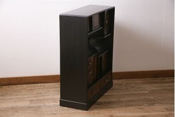 大正期の茶棚の見た目を変えずに綺麗にリペア!可動部の調整。木部の補修。(茶箪笥、収納棚、戸棚)