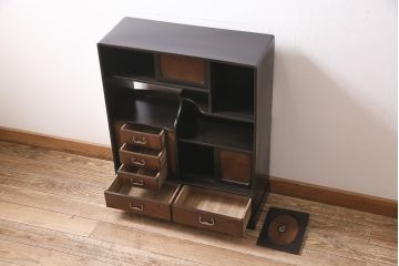 大正期の茶棚の見た目を変えずに綺麗にリペア!可動部の調整。木部の補修。(茶箪笥、収納棚、戸棚)