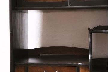 大正期の茶棚の見た目を変えずに綺麗にリペア!可動部の調整。木部の補修。(茶箪笥、収納棚、戸棚)