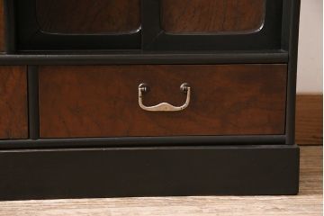 大正期の茶棚の見た目を変えずに綺麗にリペア!可動部の調整。木部の補修。(茶箪笥、収納棚、戸棚)