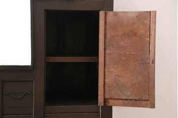 階段箪笥をリペア&カスタム!可動式の棚板を設置。欠損した取っ手を取り付け。引き出しの底板を張り替え。(収納棚、戸棚、時代箪笥)