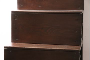 階段箪笥をリペア&カスタム!可動式の棚板を設置。欠損した取っ手を取り付け。引き出しの底板を張り替え。(収納棚、戸棚、時代箪笥)