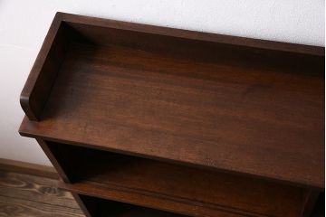 昭和中期の本棚の見た目を変えずに綺麗にリペア!クリーニング、傷んだ木部の補修。ワックス仕上げ。(オープンラック、シェルフ、ロッカー)