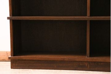 昭和中期の本棚の見た目を変えずに綺麗にリペア!クリーニング、傷んだ木部の補修。ワックス仕上げ。(オープンラック、シェルフ、ロッカー)