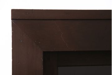 五尺収納箪笥キャビネットをリペア&カスタム!戸板をゆらゆらガラスへ変更。引き手を取り付け。可動式の棚板を設置。濃い茶色で着色し仕上げ。(水屋箪笥、収納棚、戸棚、キャビネット)