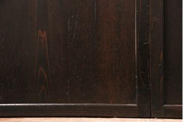 格子帯戸3枚をリペア&カスタム!設置場所に合わせてリサイズ。すりガラスへ入れ替え。濃い茶色で着色し仕上げ。(引き戸、建具)
