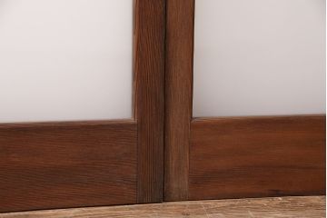 昭和中期のガラス戸4枚をリペア&カスタム!戸車を取り付け。すりガラスへ入れ替え。クリアワックス仕上げ。(引き戸、建具)