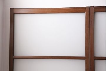 昭和中期のガラス戸4枚をリペア&カスタム!戸車を取り付け。すりガラスへ入れ替え。クリアワックス仕上げ。(引き戸、建具)