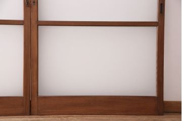 昭和中期のガラス戸4枚をリペア&カスタム!戸車を取り付け。すりガラスへ入れ替え。クリアワックス仕上げ。(引き戸、建具)