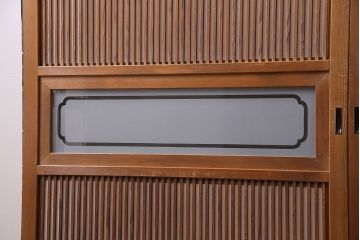 昭和中期の裏障子付き格子戸2枚をリペア&カスタム!戸車を取り付け。裏障子の張り替え。ワックス仕上げ。(引き戸、建具)