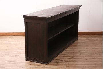 大正期の飾り棚上段をリペア&カスタム!背板、底板を杉材で張替え。棚板は新たに製作。台輪を補強。濃い茶色で着色し仕上げ。(収納棚、飾り棚、サイドボード)