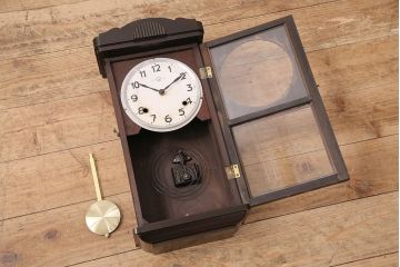 林時計をリペア&カスタム!可動部の調整、傷の補修。ゼンマイ式から電池式へ変更。(掛け時計、振り子時計)