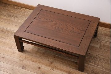 昭和初期の座卓の見た目を変えずに綺麗にリペア!輪染み、傷の補修。赤味がかった茶色で着色し仕上げ。(ローテーブル)