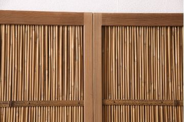 昭和中期の簾戸2枚をリペア&カスタム!設置場所に合わせてリサイズ。クリアワックス仕上げ。(建具、簀戸、葭戸、夏障子、すど、葦戸)