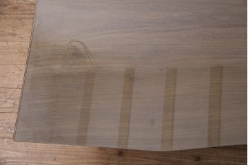 IDC大塚家具の一枚板座卓をリペア&カスタム!クリーニングを行い、強化ガラス天板を新たに製作。(ローテーブル)