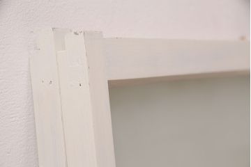 アンティークのガラス戸2枚をリペア&カスタム!高品質リペア済み商品をアンティークホワイトのペイント仕上げ。(引き戸、建具)