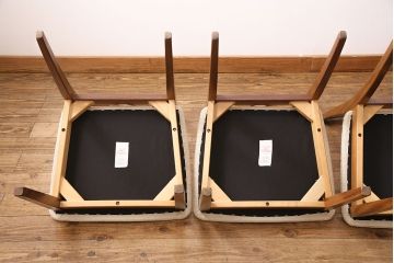 G-PLANのエックスバックチェア4脚をリペア&カスタム!座面の張り替え。現状に近しい色味に着色し仕上げ。(ダイニングチェア、椅子)