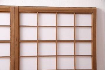昭和中期の障子戸2枚をリペア&カスタム!設置場所に合わせてリサイズ。ガラス戸の框内側に固定用の枠を製作し障子戸へリメイク。(引き戸、建具)