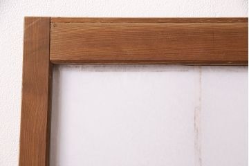 昭和中期の障子戸2枚をリペア&カスタム!設置場所に合わせてリサイズ。ガラス戸の框内側に固定用の枠を製作し障子戸へリメイク。(引き戸、建具)