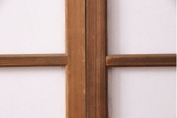 昭和中期の障子戸2枚をリペア&カスタム!設置場所に合わせてリサイズ。ガラス戸の框内側に固定用の枠を製作し障子戸へリメイク。(引き戸、建具)