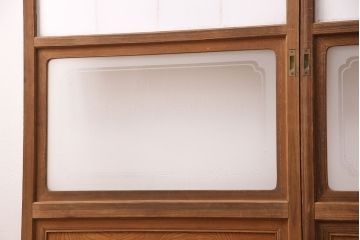 昭和中期の障子戸2枚をリペア&カスタム!設置場所に合わせてリサイズ。ガラス戸の框内側に固定用の枠を製作し障子戸へリメイク。(引き戸、建具)