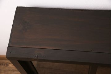 アンティークの収納棚をリペア&カスタム!可動部の調整を行い、傷んだ木部の交換。濃い茶色で着色し仕上げ。(戸棚、キャビネット、食器棚、サイドボード)
