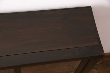 アンティークの収納棚をリペア&カスタム!可動部の調整を行い、傷んだ木部の交換。濃い茶色で着色し仕上げ。(戸棚、キャビネット、食器棚、サイドボード)