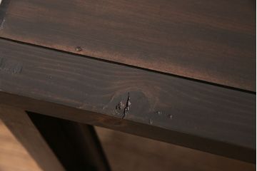 アンティークの収納棚をリペア&カスタム!可動部の調整を行い、傷んだ木部の交換。濃い茶色で着色し仕上げ。(戸棚、キャビネット、食器棚、サイドボード)