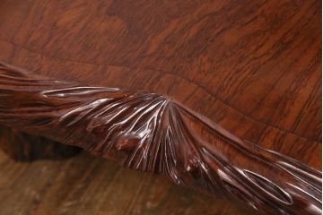 座卓の見た目を変えずに綺麗にリペア!キズ、色褪せの補修。現状に近しい色味に着色し、ウレタン塗膜、ワックス仕上げ。(ローテーブル)