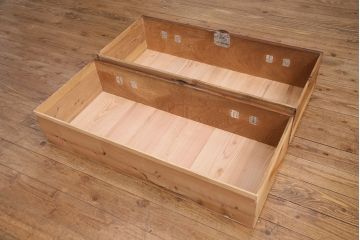 明治大正期の仙台箪笥ローボードの見た目を変えずに綺麗にリペア!鍵の交換。底板の張り替え。(ローチェスト、時代箪笥、引き出し)